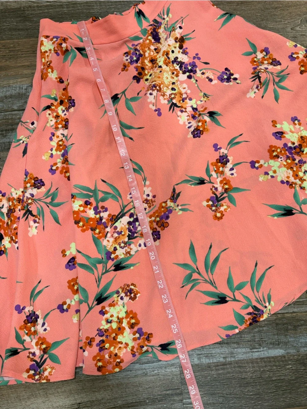 eva mendes for New York & Company Coral Floral A-Line Skirt